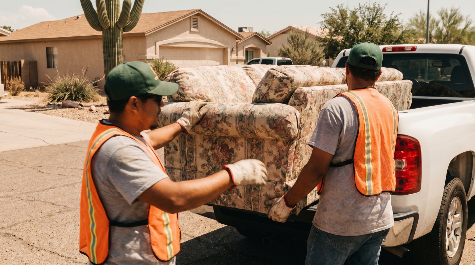 The All A-Z crew loading furniture into the truck